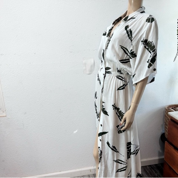 WARREN Z maxi button front leaf print dress size:14 - Picture 4 of 16